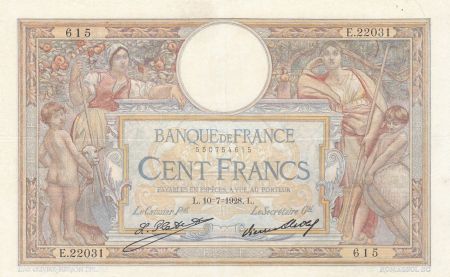 France 100 Francs LOM - Grands cartouches - 10-07-1928 - Série E.22031