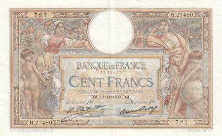 France 100 Francs LOM - Grands Cartouches - 13-11-1930 Série H.27480-727