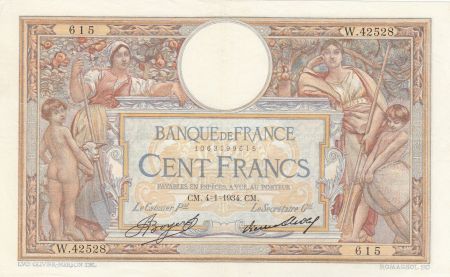 France 100 Francs Luc Olivier Merson - 04-01-1934 -  Série W.42528