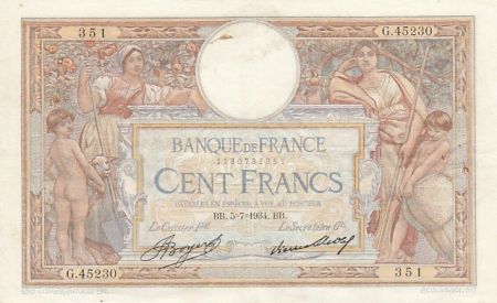 France 100 Francs Luc Olivier Merson - 05-07-1934 -  Série G.45230