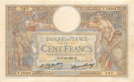France 100 Francs Luc Olivier Merson - 15-10-1927 Série Y.19364 - TB