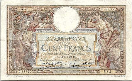 France 100 Francs Luc Olivier Merson - 16-06-1932 -  Série B.35672 - TTB