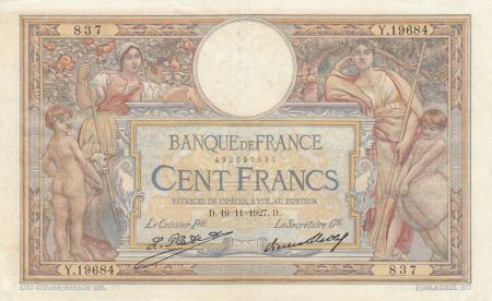 France 100 Francs Luc Olivier Merson - 19-11-1927 -  Série Y.19684