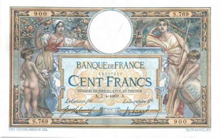 France 100 Francs Luc Olivier Merson - 1909