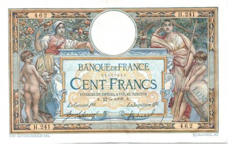 France 100 Francs Luc Olivier Merson - 22-05-1908 Série H.241-462