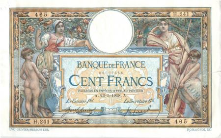 France 100 Francs Luc Olivier Merson - 22-05-1908 Série H.241-465