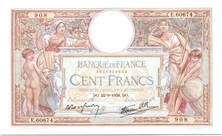 France 100 Francs Luc Olivier Merson - 22-09- 1938 Série E.60674