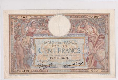 France 100 Francs Luc Olivier Merson - 23-12-1933 -  Série W.41990