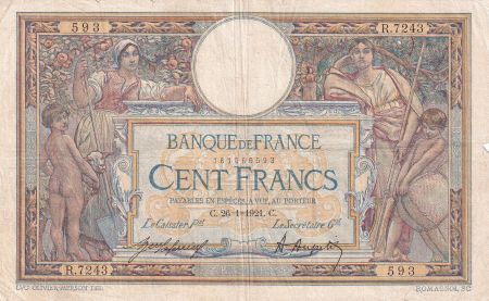 France 100 Francs Luc Olivier Merson - 26-01-1921 -  Série R.7243