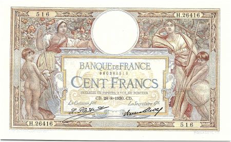 France 100 Francs Luc Olivier Merson - 28-08-1930 Série H.26416 - TTB +