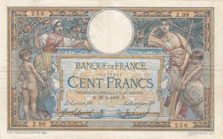 France 100 Francs Luc Olivier Merson - avec LOM 28-02-1908 - Série Z.99