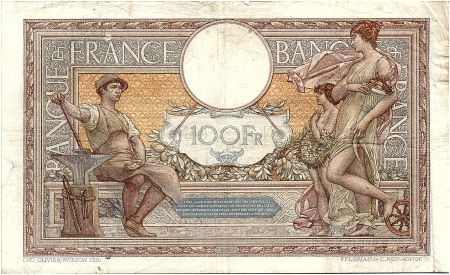 France 100 Francs Luc Olivier Merson - Grands Cartouches - 06-05-1929 Série B.25017 - TTB