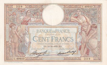 France 100 Francs Luc Olivier Merson - Grands Cartouches - 14-11-1935 - Série U.49922