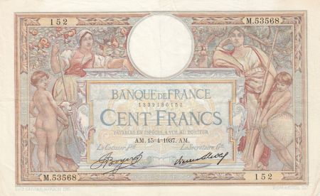 France 100 Francs Luc Olivier Merson - Grands Cartouches - 15-04-1937 Série M.53568