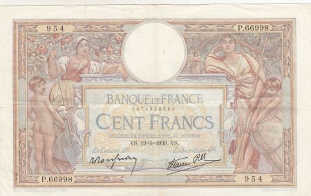 France 100 Francs Luc Olivier Merson - Grands Cartouches - 19-05-1939 - Série P.66998