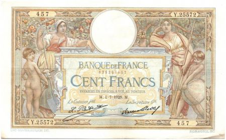 France 100 Francs Luc Olivier Merson - Grands Cartouches - 1929