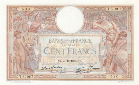 France 100 Francs Luc Olivier Merson - Grands Cartouches - 27-10-1938 Série T.61907