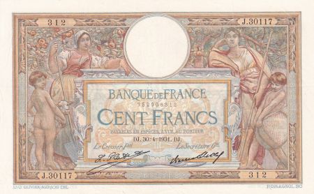 France 100 Francs Luc Olivier Merson - Grands Cartouches - 30-04-1931 - Série J.30117