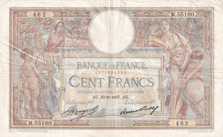 France 100 Francs Luc Olivier Merson - Grands Cartouches - 30-06-1937 - Série M.55160 - TTB