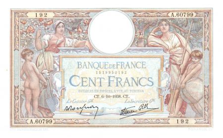 France 100 Francs Luc Olivier Merson - Modifié - 06-10-1938 Série A.60799