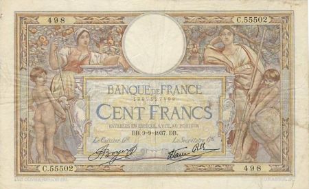 France 100 Francs Luc Olivier Merson - Modifié - 1937