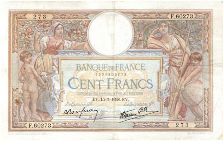 France 100 Francs Luc Olivier Merson - Modifié - 1938