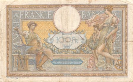 France 100 Francs Luc Olivier Merson - sans LOM - 04-08-1909 Série Q.966 - TB+