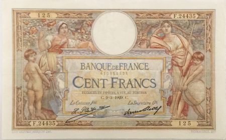 France 100 Francs Luc Olivier Merson - sans LOM - 09-03-1929 Série F.24435 - SUP