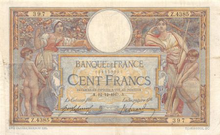 France 100 Francs Luc Olivier Merson - sans LOM - 12-12-1917 Série Z.4385 - PTTB