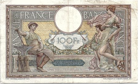 France 100 Francs Luc Olivier Merson - sans LOM - 15-12-1922 Série A.8794 - TTB