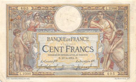 France 100 Francs Luc Olivier Merson - sans LOM - 29-06-1914 Série L.2300 - TTB