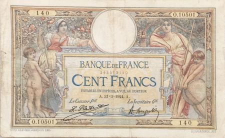 France 100 Francs Luc Olivier Merson - sans LOM - 31-03-1924 Série O.10501 - TB