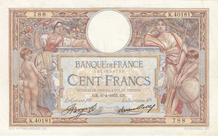 France 100 Francs Luc Olivier Merson -06-04-1933 -  Série K.40181