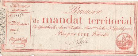 France 100 Francs Mandat Territorial avec série - 28 Ventose An IV (18.03.1796) - TB+ Série 5