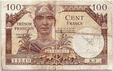 France 100 Francs Mercure, Trésor Français - 1947 - Série K.3 - TB+