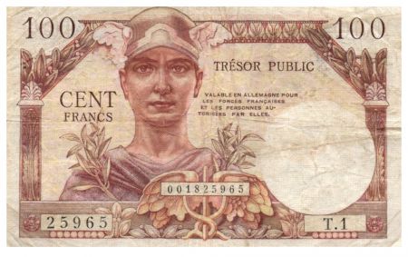 France 100 Francs Mercure, Trésor Public - 1955 - Série T.1 - TB+