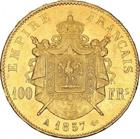 France 100 Francs Napoléon III - Tête nue 1857 A