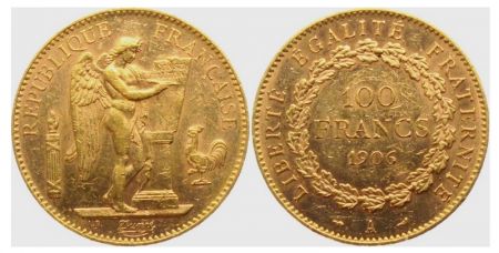 France 100 Francs Or Génie - 1906 A Paris