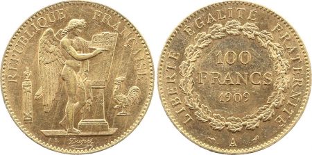 France 100 Francs Or Génie - 1909 A Paris