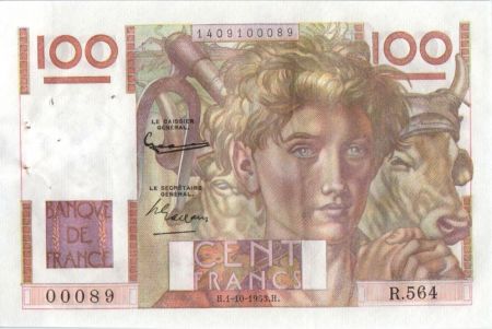 France 100 Francs Paysan - 01-10-1953 - Série R.564