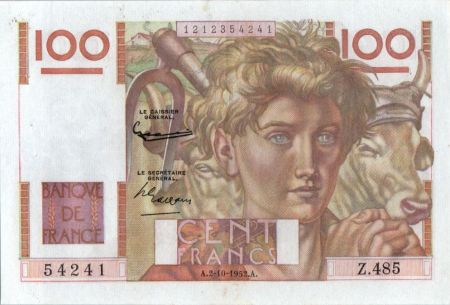 France 100 Francs Paysan - 02-10-1952 - Série Z.485