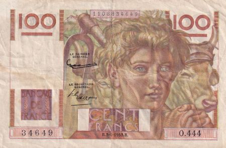 France 100 Francs Paysan - 03-04-1952 - Série O.444 - TTB