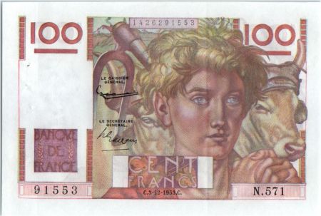 France 100 Francs Paysan - 03-12-1953 - Série N.571