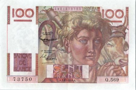 France 100 Francs Paysan - 03-12-1953 - Série Q.569