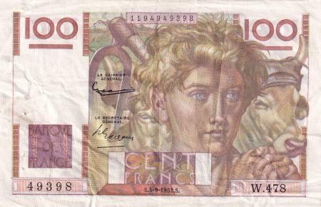 France 100 Francs Paysan - 04-09-1952 - Série W.478 - TTB