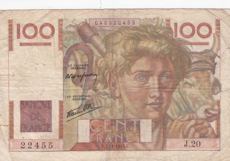 France 100 Francs Paysan - 07-01-1945 - Série J.20