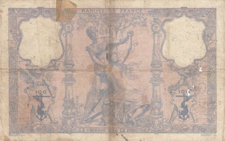 France 100 Francs Rose et Bleu - 02-10-1906 Série X.4740 - TB