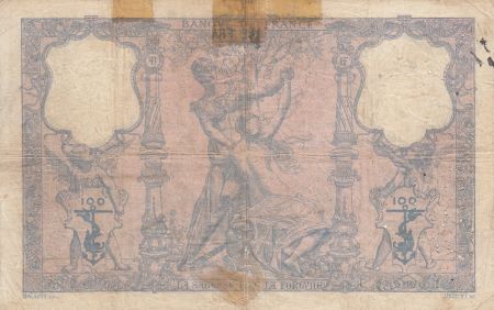 France 100 Francs Rose et Bleu - 08-02-1904 - Série K.3969 - B +