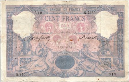 France 100 Francs Rose et Bleu - 21-04-1898 Série Q.2453