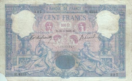 France 100 Francs Rose et Bleu - 31-05-1906 Série H.4535